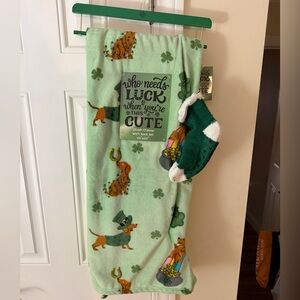 Who Needs Luck When You’re This Cute St Patrick’s Day Dachshund Throw Blanket